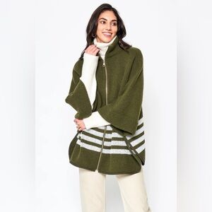 Anthropologie Do Everything in Love Zip Front Knit Poncho